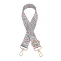 Close-up of adjustable colorful paisley strap with elegant gold metal buckles - Pink Comic Gold Buckle (No. 79)