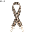 Dettaglio tracolla etnica in jacquard con fibbie in metallo dorato e moschettoni - M-18 Nero/marrone / Chiusura in Argento