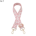 Detail of adjustable pink and white cow print bag strap with golden metal clasps - Pink Cow Pattern Silver Buckle (N-7)