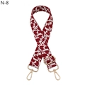 Close-up of adjustable cow print bag strap with golden metal lobster clasps and buckle - Wine Red Cow Pattern Silver Buckle (N-8)