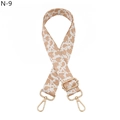 Detail of adjustable cow print canvas strap with polished gold hardware buckles - Yellow Cow Pattern Silver Buckle (N-9)