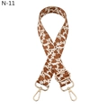 Adjustable brown cow print bag strap with golden metal lobster clasps for shoulder bags - Brown Cow Pattern Silver Buckle (N-11)
