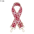 Detailaufnahme des verstellbaren民族风 Stickerei-Taschenriemens mit goldfarbenen Metallhaken - Rot Geometrisches Muster mit Silberner Schnalle (Y-16)