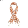 Detailaufnahme des民族风 bestickten Taschengurt mit geometrischen Mustern und Goldhaken - Orange Geometrisches Muster mit Silberner Schnalle (Y-17)