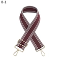 Adjustable burgundy woven bag strap with white stripes and gold metal hardware - Wine Red (B-1)