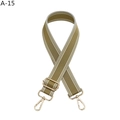 Adjustable wide canvas replacement strap with khaki stripes and gold hardware - Gold Buckle / Army Green