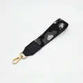 Close-up of leopard pattern handbag strap No.10 with golden metal lobster clasps - No.10 Dark Gray Silver Spot