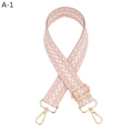 Detail of adjustable pink and cream woven shoulder strap with gold lobster clasps - Light Pink (A-1)