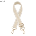 Detailansicht des beigen gewebten Taschengurt mit verstellbarer goldener Schnalle - Silberverschluss / Beige Stil (A-14)