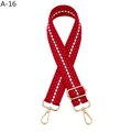 Adjustable red and white woven shoulder strap with gold swivel hooks for handbags - Red (A-16)