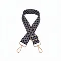 Dettaglio tracolla regolabile per borsa con motivo a fiori neri e fibbie dorate lucide - Piccolo Fiore Nero (Fibbia Dorata) (90)