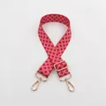 Tracolla regolabile rossa per borse con motivi floreali bianchi e ganci dorati - Piccolo Fiore Rosso (Fibbia Dorata) (91)