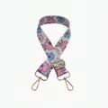 Adjustable floral bag strap featuring pink and blue flowers with gold-tone metal hooks - Pink-Blue Flower (Gold Buckle) (94)