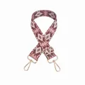 Verstellbarer gewebter Schultergurt mit rosa-braunem geometrischem Muster und Goldclips - Braun Geometrisches Muster - Goldene Schnalle (Nr. 103)