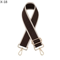 Detailed view of wide woven geometric strap with premium light gold lobster clasps - Coffee with Beige Edge (X-18)