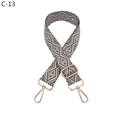 Detail of grey and white geometric woven canvas strap with rose gold lobster clasps - C-13 Gray