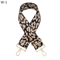 Dettaglio tracolla larga stampa leopardata con finiture dorate e ganci a moschettone - W-1 Leopardato Cachi Fibbia Argentata