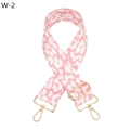 Dettaglio della tracolla larga regolabile con motivo leopardato rosa e ganci dorati - W-2 Leopardato Rosa Fibbia Argentata