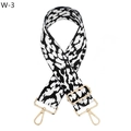 Dettaglio della tracolla regolabile con stampa leopardata e moschettoni in metallo oro pallido - W-3 Leopardato Bianco Fibbia Argentata