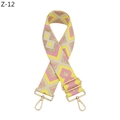 Verstellbarer Webgurt mit rosa-goldenen geometrischen Mustern und Metallbeschlägen - Silberverschluss / Goldfaden Gelb-Rosa Stil (Z-12)