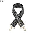 Detail of thickened ethnic style woven bag strap with black white grey geometric pattern - Dark Gray Geometric(X-2)