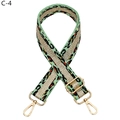 Dettaglio tracolla jacquard leopardata verde menthe con fibbia dorata regolabile - Chiusura in Argento / Verde Chiaro (C-4)