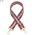 Dettaglio della tracolla leopardata rosa con glitter dorati e chiusure a moschettone - Chiusura in Argento / Rosa Scuro (C-5)