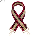 Dettaglio tracolla larga stampa leopardata con striscia glitter dorata e ganci oro - Stile Jacquard Leopardato (C-12) / Rosso (Fibbia Dorata)