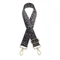 Dettaglio della tracolla leopardata regolabile con ganci in metallo dorato lucido - Stile 2 (Fibbia d'Argento)