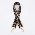 Detail view of adjustable leopard print bag strap with golden metal lobster clasps - Style 4 (Silver Buckle)
