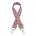 Tracolla rosa con stampa leopardata, ganci in metallo dorato e lunghezza regolabile - Stile 6 (Fibbia d'Argento)