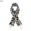 Close-up of leopard print wide strap with gold-tone hardware and adjustable buckle for bags - A-5 Light Blue