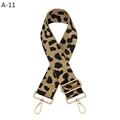 Detailed close-up of leopard print canvas strap with adjustable light gold metal hooks - A-11 Olive Green