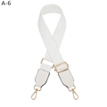 Detail of white Greek key pattern woven bag strap with golden lobster clasp and hardware - White (A-6)