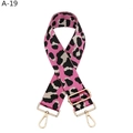 Macro detail of leopard print bag strap with adjustable gold buckle and lobster clasps - A-19 Rose Red