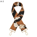 Close-up of adjustable camo shoulder strap with gold hooks for crossbody bags - Brown Leopard (A-3)