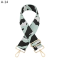 Detailed view of adjustable camo guitar strap with gold hardware for handbags - Matcha Green Camo (A-14)