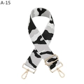 Detail of adjustable camouflage bag strap with durable canvas and gold metal hooks - Black White Gray Camo (A-15)