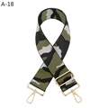 Detail of adjustable camouflage bag strap featuring premium golden lobster clasps - Army Green Camo (A-18)