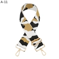 Adjustable leopard print bag strap with golden metal swivel hooks and buckles - White Leopard (A-11)
