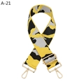 Close-up of yellow and grey camouflage strap with golden metal lobster clasps - Yellow Abstract Camo (A-21)