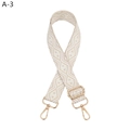 Detail of adjustable woven strap with beige diamond pattern and gold metal lobster clasps - Beige (A-3)