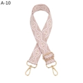 Detail of adjustable geometric weave strap with light gold metal lobster claw hooks - Pink (A-10)