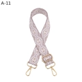 Detail of adjustable wide jacquard guitar strap with lavender geometric diamond patterns - Light Purple (A-11)