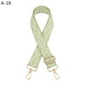 Detail of green diamond pattern woven shoulder strap with gold metal lobster clasps - Light Green (A-18)