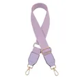 Detail of adjustable purple woven bag strap with gold lobster claw metal clasps - Light Purple