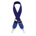 Deep blue adjustable woven strap with PU leather ends and gold metal hooks - Sapphire Blue