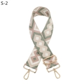 Adjustable woven guitar style bag strap with pink and green geometric diamond patterns - Matcha Green (S-2)