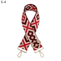 Tracolla regolabile con trama geometrica colorata e fibbie in metallo dorato per borse - Chiusura in Argento / Rosso Vino (S-4)
