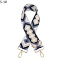 Dettaglio tracolla in tessuto a rombi con ganci in metallo dorato lucido per borse - Chiusura in Argento / Blu (S-10)